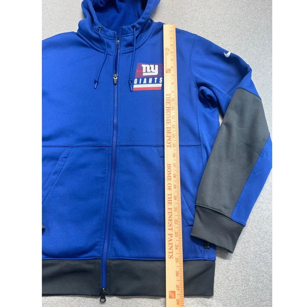 Nike New York Giants Hoodie Mens M Dri-FIT NFL On Field Full Zip Blue Gray Cozy
